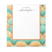 アールデコカラフルフローラ名前をカスタムする ノートパッド (正面)