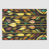 アールデコカラフル葉リーズステンドグラス 薄葉紙 (正面)