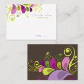 アールデコカラフル葉結婚フローラ座席表 プレイスカード (正面/裏面)