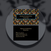 アールデコカラフル金ゴールドブラックブルーデザイナー 名刺