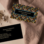 アールデコカラフル金ゴールドブラックブルーデザイナー 名刺