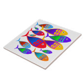 アールデコカラフル魚 タイル (側面)