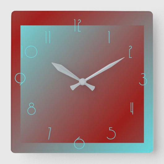 アールデコカラーの壁時計 スクエア壁時計 (正面)