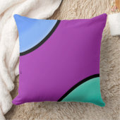 アールデコカラーブロックバイオレットブルーシーフォームとブラック クッション (ブランケット)