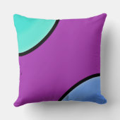 アールデコカラーブロックバイオレットブルーシーフォームとブラック クッション (裏面)