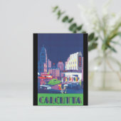 アールデコカルカッタシティシアターシーンハイコントラスト ポストカード (スタンド正面)