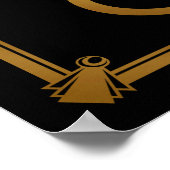 アールデコカードとギフトテーブルのプリント金ゴールド ポスター (角)