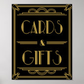 アールデコカードとギフトテーブルのプリント ポスター (正面)