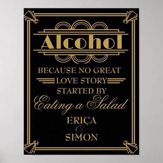 アールデコガストビー結婚スタイルのポスター ポスター (正面)