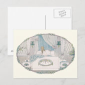 アールデコガールとロビンby H. Willebeek Le Mair ポストカード (正面/裏面)