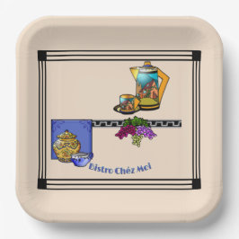 アールデコキッチンビストロパーソナライズされた ペーパープレート