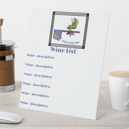 アールデコキッチンビストロパーソナライズされた 台座サイン (インサイチュ)