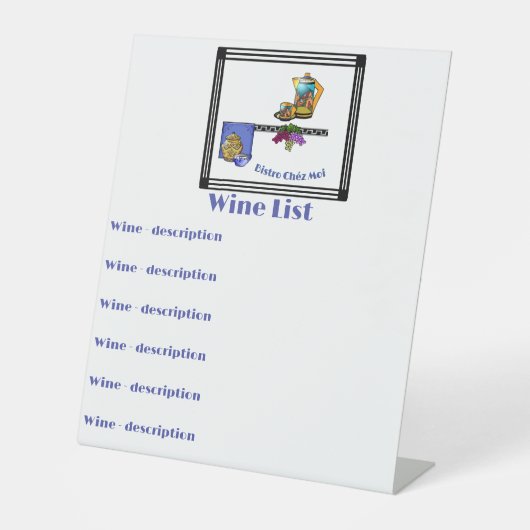 アールデコキッチンビストロパーソナライズされた 台座サイン (正面)