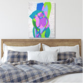 アールデコキュービスト女性姿。抽象芸術 キャンバスプリント (インサイチュ (寝室))
