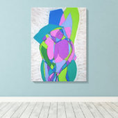 アールデコキュービスト女性姿。抽象芸術 キャンバスプリント (インサイチュ (ウッドフロア))
