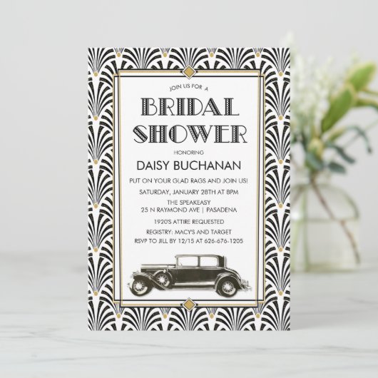 アールデコギャツビーのブライダルシャワーへの招待 招待状 (スタンド正面)