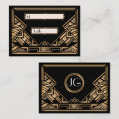 アールデコギャツビースタイル結婚ズ・エスコート座席表 プレイスカード (正面/裏面)