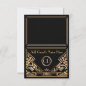 アールデコギャツビースタイル結婚ズ・エスコート座席表 招待状 (正面)