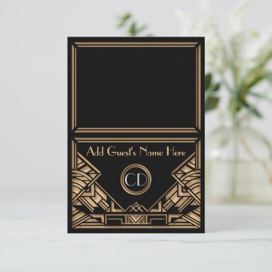 アールデコギャツビースタイル結婚ズ・エスコート座席表 招待状 (スタンド正面)