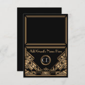 アールデコギャツビースタイル結婚ズ・エスコート座席表 招待状 (正面/裏面)