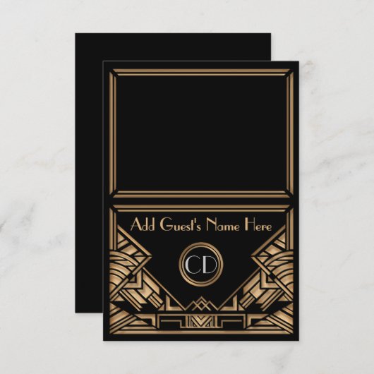 アールデコギャツビースタイル結婚ズ・エスコート座席表 招待状 (正面/裏面)