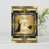 アールデコギャツビートファブラス誕生日レトロ4D 招待状 (スタンド正面)