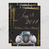 アールデコギャツビー卒業招待状 招待状 (正面/裏面)