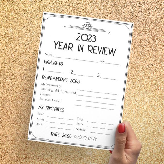 アールデコギャツビー年始パーティー年レビュー・カード