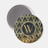 アールデコギャツビー幾何学模様モノグラム マグネット (正面/裏面)