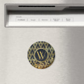 アールデコギャツビー幾何学模様モノグラム マグネット (インサイチュ (食洗機))