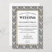 アールデコギャツビー幾何結婚式招待状 招待状 (正面/裏面)