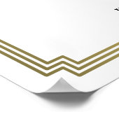 アールデコギャツビー白と金ゴールドのハッシュタグ記号18x24 ポスター (角)