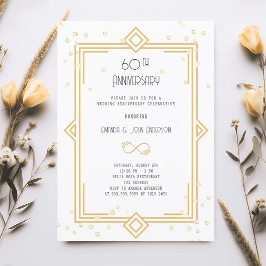 アールデコギャツビー結婚ホワイト60周年 招待状