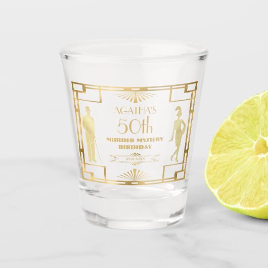 アールデコギャツビー20s殺人謎金ゴールド誕生日 ショットグラス (正面)