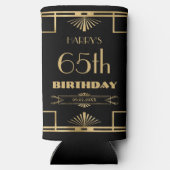 アールデコギャツビーRoaring 20sブラック金ゴールド誕生日 スリム缶クーラー (裏面)