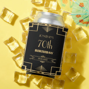 アールデコギャツビーRoaring 20sブラック金ゴールド誕生日 缶クーラー