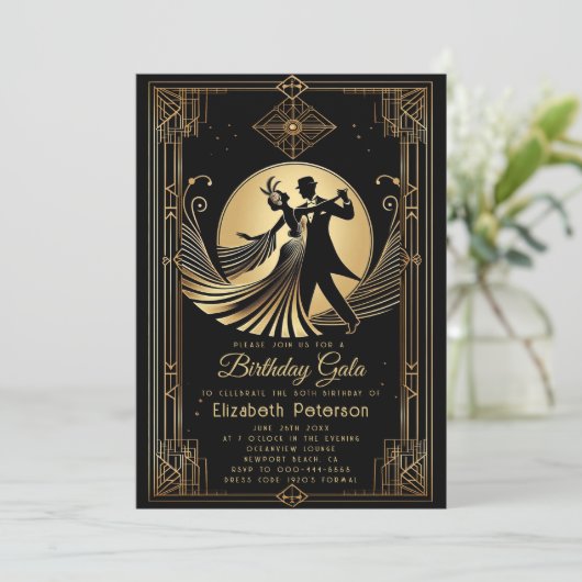 アールデコギャツビーRoaring 20s禁止誕生日 招待状 (スタンド正面)