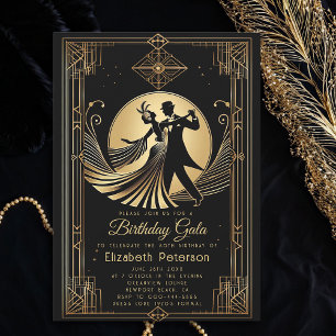 アールデコギャツビーRoaring 20s禁止誕生日 招待状