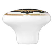 アールデコクラゲ白黒金ゴールドクラゲ セラミックノブ (側面)