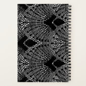 アールデコクラシックアントラサイトヴィンテージ孔雀パターン ノートブック (裏面)