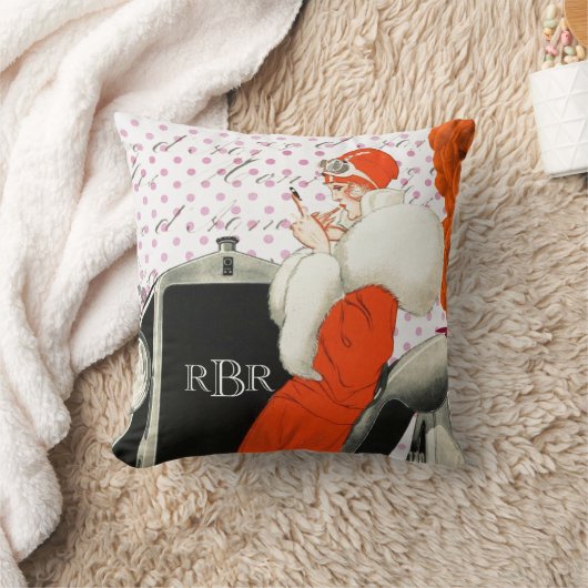 アールデコクラシックパリジャンフラッパーファッション画像 クッション (ブランケット)