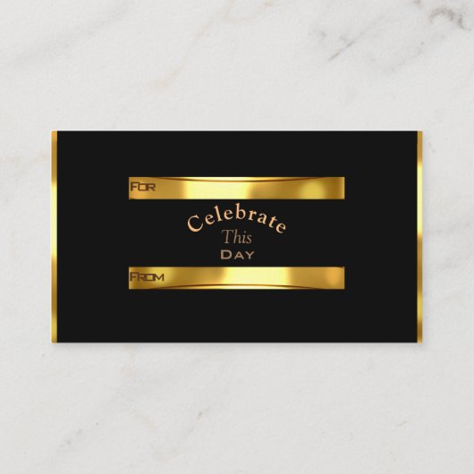 アールデコクラシックファンデザイン金ゴールド、Sm.ギフトタグ エンクロージャーカード (裏面)