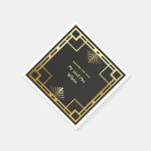 アールデコクラシックヴィンテージウェディングディナーカクテル スタンダードカクテルナプキン (角)