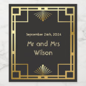 アールデコクラシックヴィンテージウェディングワインラベル ワインラベル (シングルラベル)