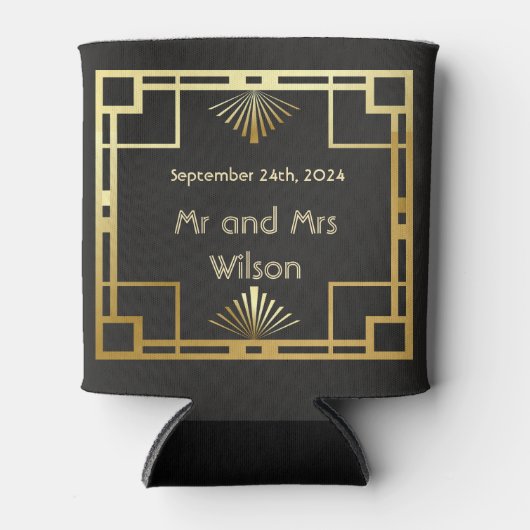 アールデコクラシックヴィンテージウェディング 缶クーラー (正面)