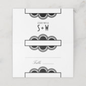 アールデコクラスシックなホワイトブラックシンプルエスコート プレイスカード (外部開封)