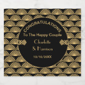 アールデコクラスブラック金ゴールド結婚ズ スパークリングワインラベル (シングルラベル)