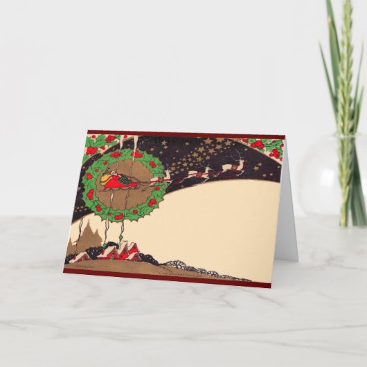 アールデコクリスマスサンタグリーティングカード シーズンカード (正面)