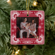 アールデコクリスマススターホリデーレッド