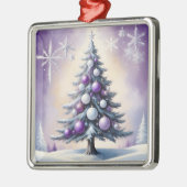 アールデコクリスマスパープルとシルバーヘイズ メタルオーナメント (左)